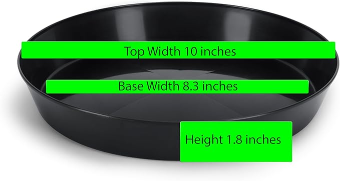 16 Inch (14.25in Base) Single Plant Saucer - Black Polypropylene Made in USA
