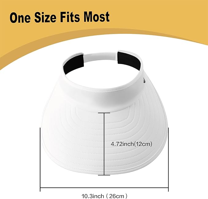 WANDER Sun Visor Hats for Women Wide Brim UV Protection Adjustable Large Golf Beach Cap Packable Travel Sport Visor