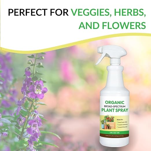 Organic Broad Spectrum Plant Spray - Liquid Plant Food in a Spray Bottle (Foliar Fertilizer) | Use on All Outdoor Plants Including: Vegetables, Herbs & Flowers | No Mixing Required (32oz)