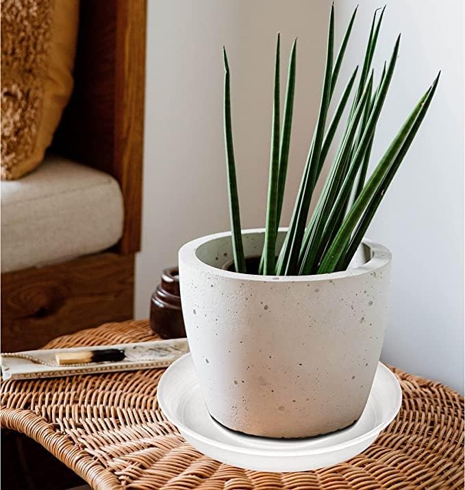 4 Pack of 14 inch Plant Saucers Bird Bath Bow Round, Plastic Plant Saucer Tray for Pots, White Planters for Indoor Plants, Plant Trays for Planter 12-15" (14", Clear)