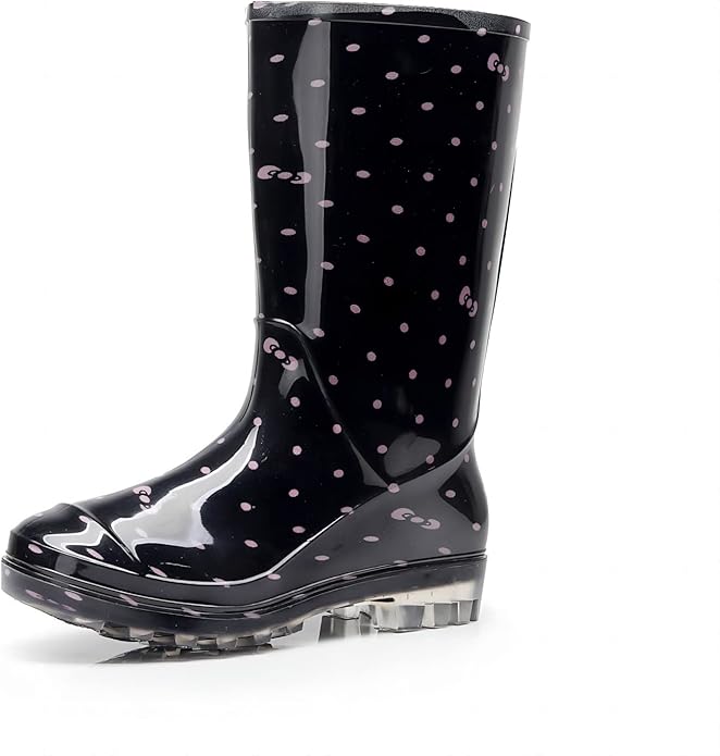 Womens Rain and Garden Boot Half Calf Rubber Rainboots Floral Printed Waterproof for Garden Women rain Footwear