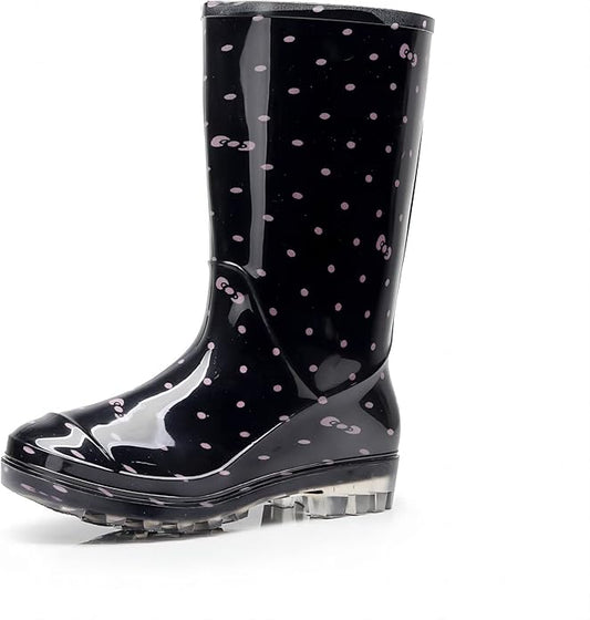 Womens Rain and Garden Boot Half Calf Rubber Rainboots Floral Printed Waterproof for Garden Women rain Footwear