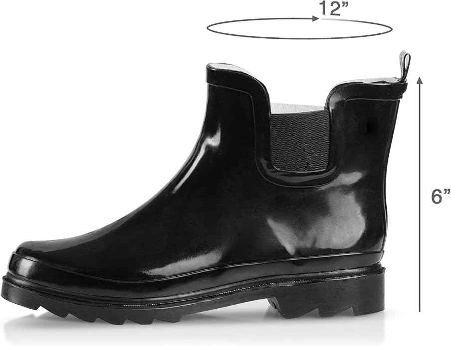 NORTY - Womens Ankle Rain Boots - Ladies Waterproof Winter Spring Garden Boot runs ½ size large