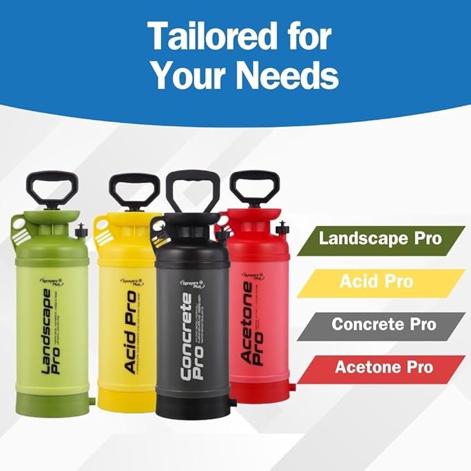 Sprayers Plus Acid Pro Compression Sprayer, Acid Resistsant, Leak-Free, Acid Stain Professional Sprayer,2-Gallon