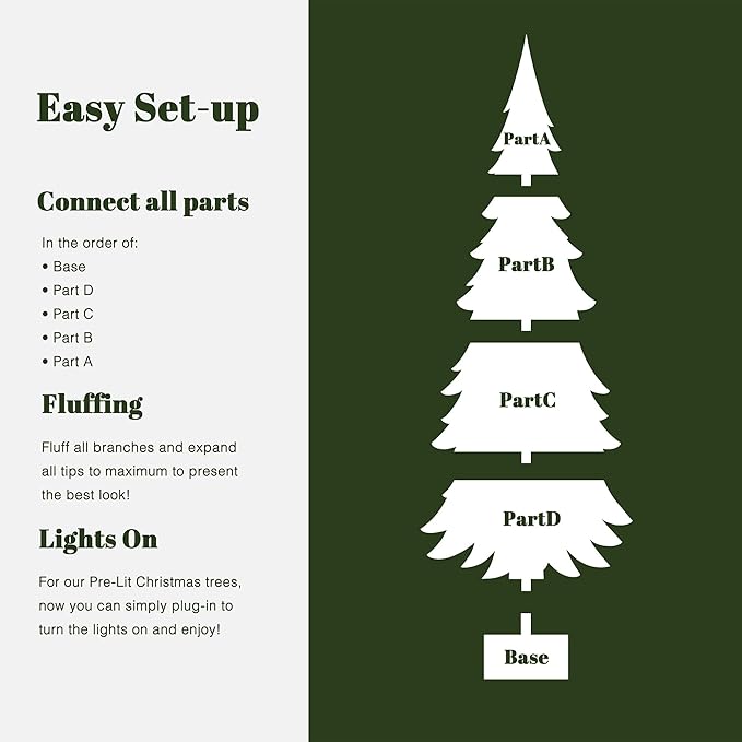 LuxenHome 7FT Flocked Christmas Tree, Slim Pencil Christmas Tree Pre-lit with 200 Warm White LED Globe Lights, Lighted Artificial Christmas Trees with Stand for Indoor, Outdoor Holiday Decorations