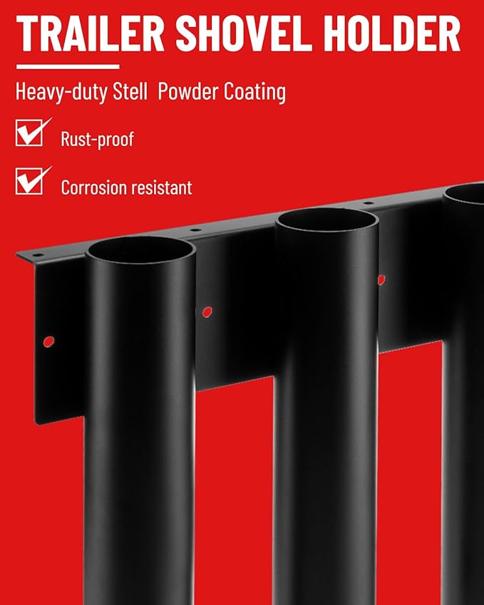 8-Hole Truck Bed Shovel Mount Holder Trailer Landscape Hand Tool Rack Organizer for Trimmer Rake Lawn Tool Utility UTV Accessories