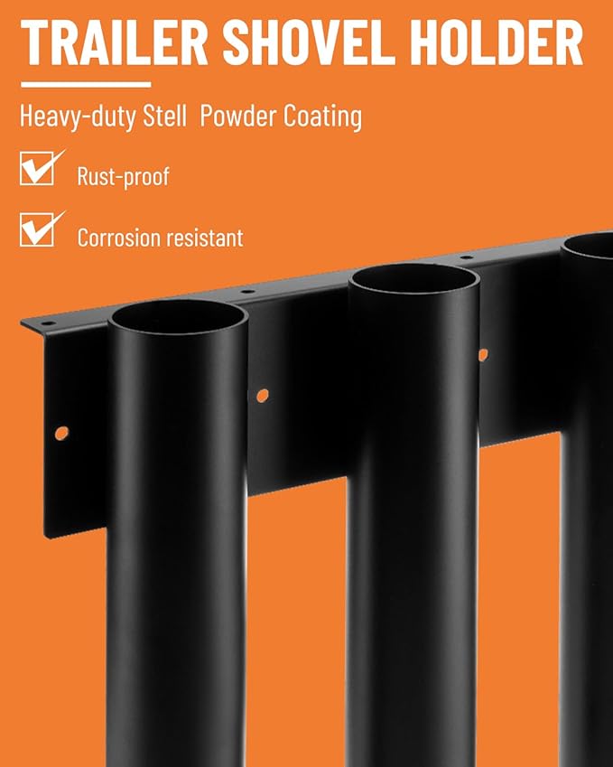 4-Hole Shovel Holder Mount for Truck Bed Trailer Landscape Hand Tool Rack Organizer for Trimmer Rake Utility UTV Accessories