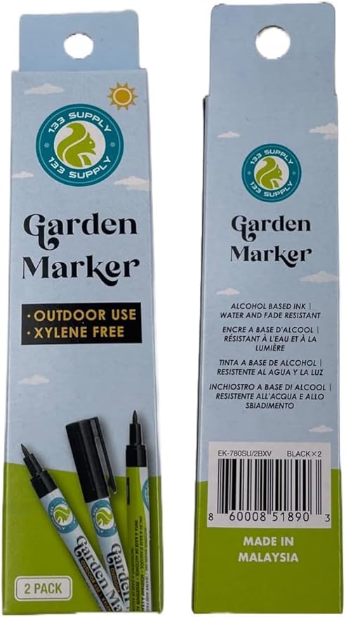 6 Pack Garden Marker Pen Permanent Markers Black (UV Fade Resistant Marker Pens for Plant Markers Garden Markers Waterproof Pen Black Markers Outdoor Marker for Garden Plant Label 0.8mm)