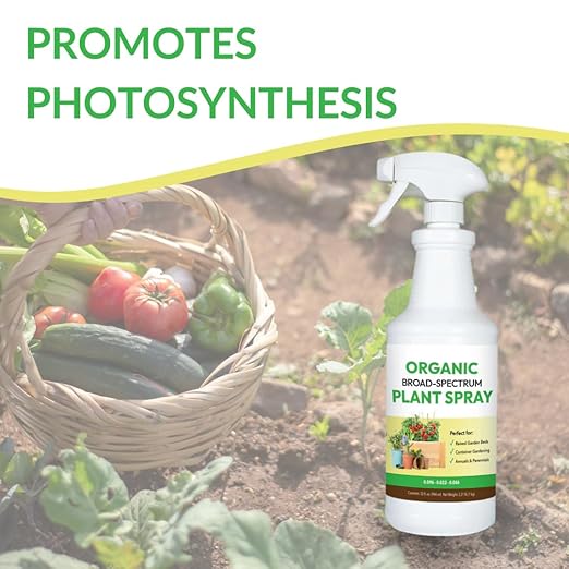 Organic Broad Spectrum Plant Spray - Liquid Plant Food in a Spray Bottle (Foliar Fertilizer) | Use on All Outdoor Plants Including: Vegetables, Herbs & Flowers | No Mixing Required (32oz)