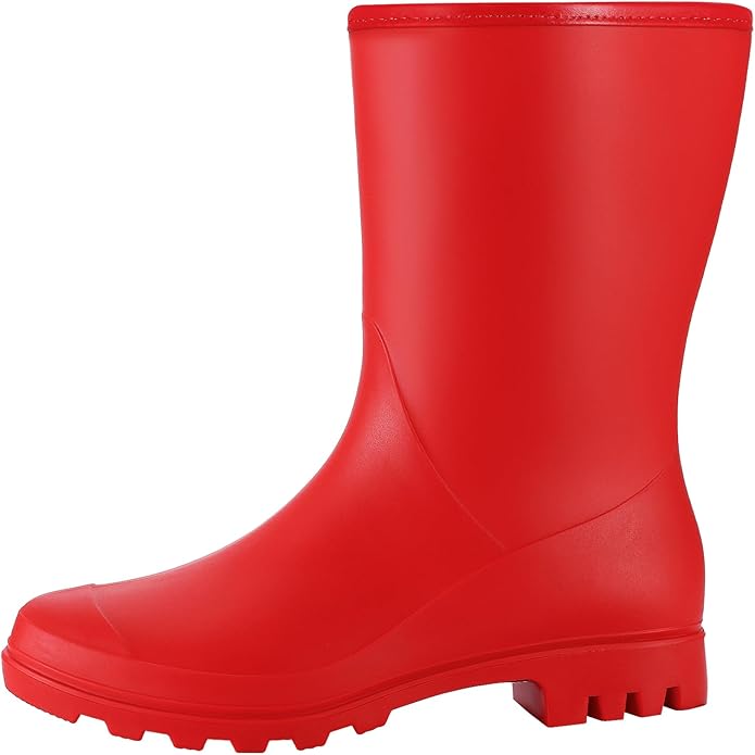 Evshine Women's Mid Calf Rain Boots Waterproof Garden Shoes