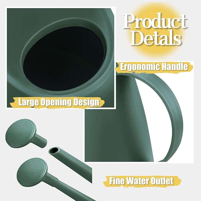 Watering Can for Indoor Plants, Small Watering Cans for House Plant Garden Flower, Long Spout Water Can for Outdoor Watering Plants 1. 8L 1/2 Gallon (Dark Green)