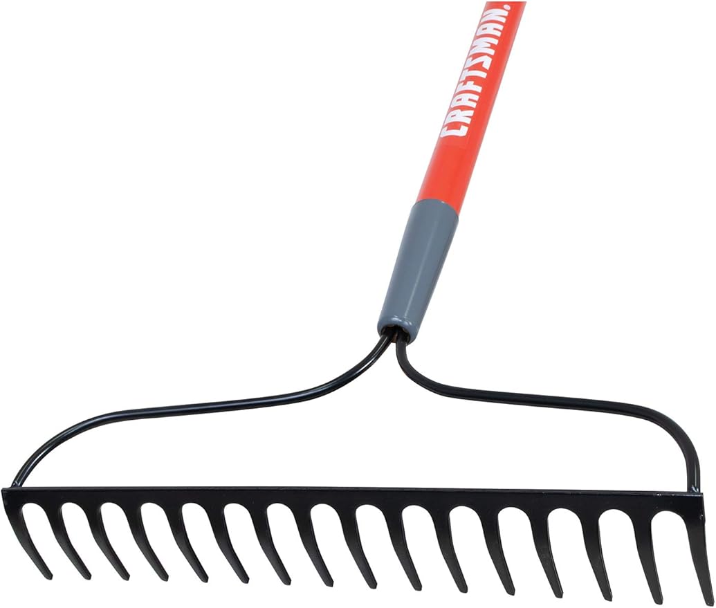 CRAFTSMAN 2-Piece Garden Tool Set with Transfer Shovel and Bow Rake, Fiberglass Handles, Cushion Grips for Landscaping, Gardening & Yardwork