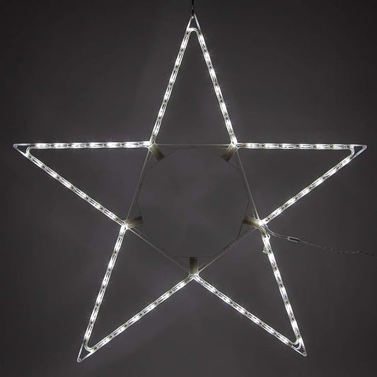 Kringle Traditions 48-Light LED Outdoor Star Decor, Folding Cool White Christmas Star