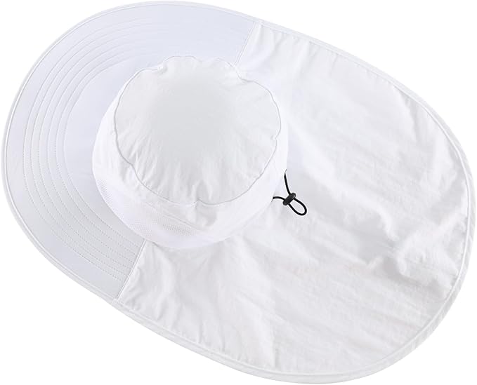 Home Prefer Outdoor UPF50+ Sun Hat Wide Brim Mesh Fishing Hat with Neck Flap