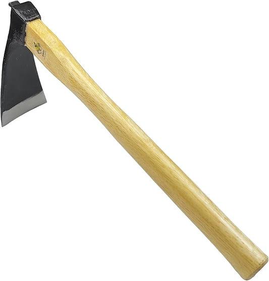 14 Inch Heavy Duty Wide Hoe, Japanese Carbon Steel with Oak Wooden Handle, Without Welding, Garden Tool for Digging, Weeding, and Planting