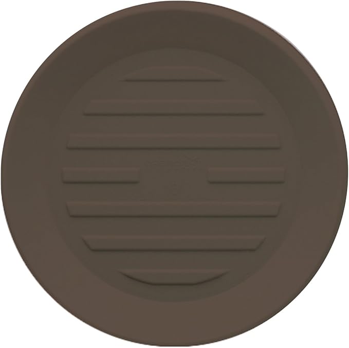 Crescent Garden Universal Round Planter Saucer, Durable Drainage Dish for Plant Pots, Heavy-Duty Plant Dishes Saucer, Indoor & Outdoor Plant Trays - Bark (15.5 inch Inner, 20 inch Outer Diameter)