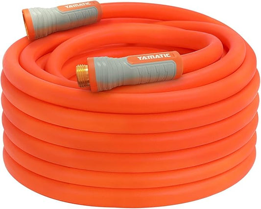 YAMATIC Heavy Duty Garden Hose 5/8 in x 60 ft with Swivel Fitting, Super Flexible Water Hose, All-weather, Lightweight, Burst 600 PSI