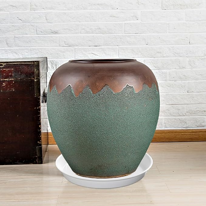 6 8 10 inch Plant Saucer, 12 Pcs Heavy Sturdy Plastic Planter Trays Pot Tray for Indoor Outdoor, Plant Water Plate Drip Trays for Pots, (White)