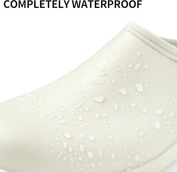 DKSUKO Waterproof Garden Shoe for Women Outdoor Slip-On Rain Boots Short Ankle Work Shoes and Garden Clogs with Comfort Insole