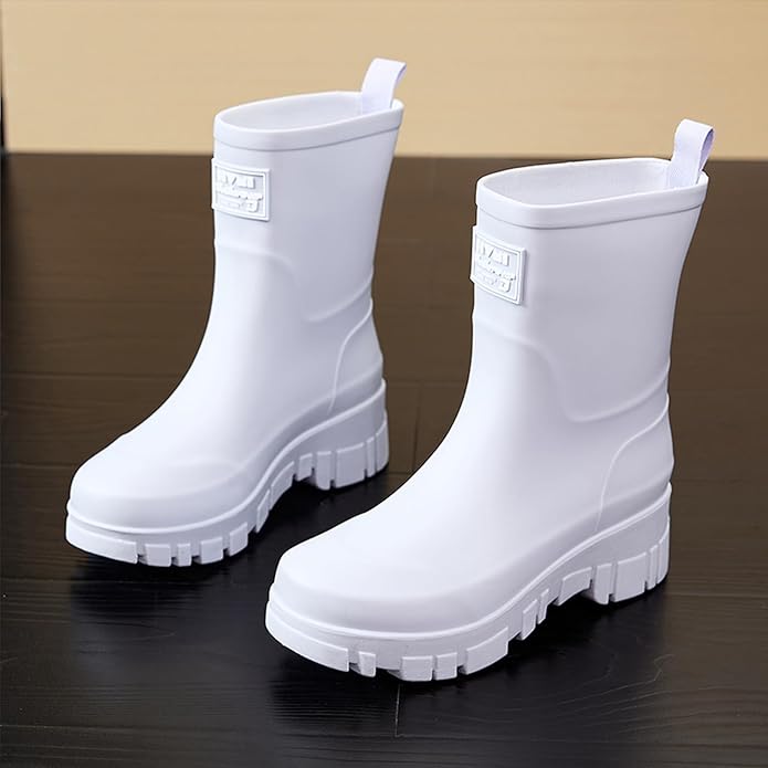 Nutropa Waterproof Mid Calf Women Rain Boots Lightweight Comfortable Wide Calf Garden Shoes