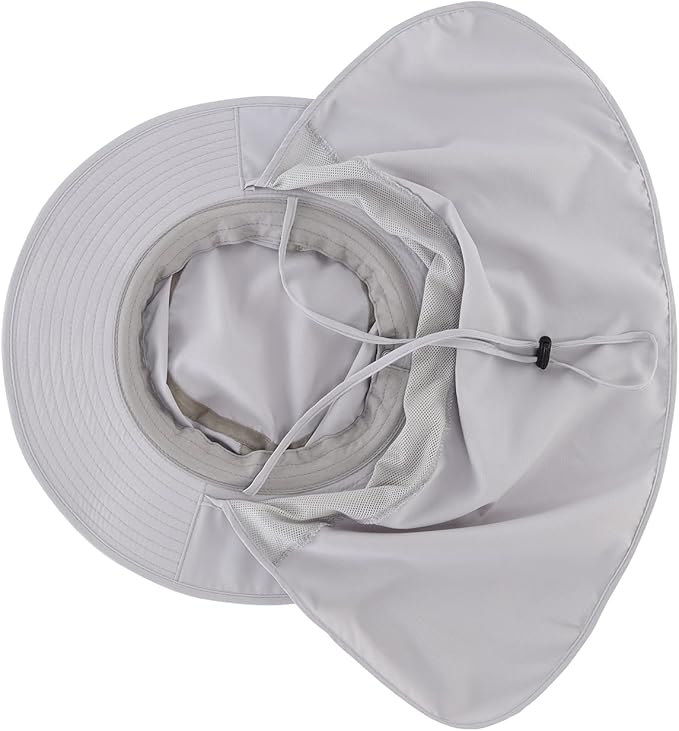 Home Prefer UPF50 Mens Sun Hat with Neck Flap Quick Dry UV Protection Cap Womens Wide Brim Fishing Hat Neck Flap Beach Garden