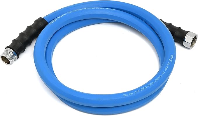 AG-LITE BSAL3406 3/4" x 06' Hot/Cold Water Rubber Garden Hose, 100% Rubber, Ultra-Light, Super Strong, 500 PSI, 50F to 190F Degrees, High Strength Polyester Braided