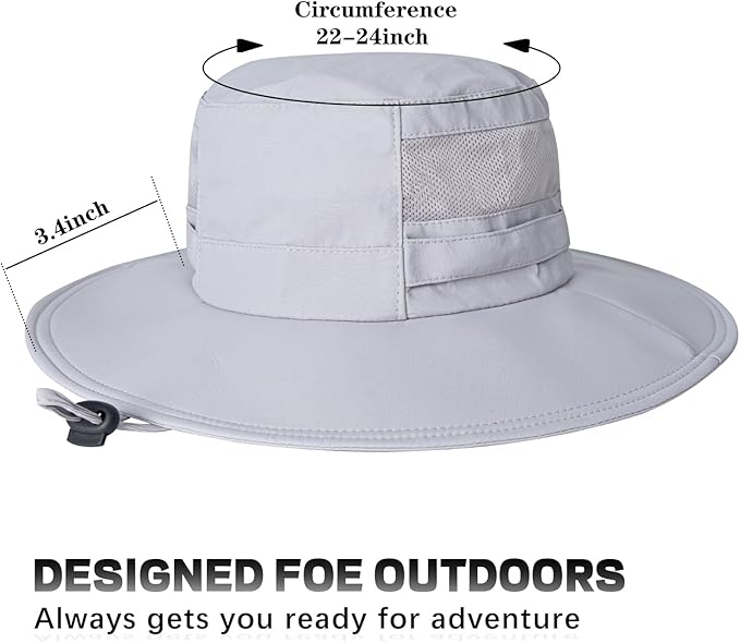 Sun Hat for Men/Women, UPF 50+ Fishing Hat,Waterproof Wide Brim Bucket Hat Foldable Boonie Hat for Hiking Garden Safari Beach