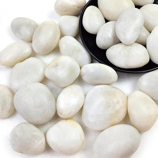 40LB White River Rocks - 2-3 inch High Polished Decorative Pebbles, Stones for Landscaping, Natural River Rocks for Outdoor Décor, Plants,Vase Filler,Fish Tank