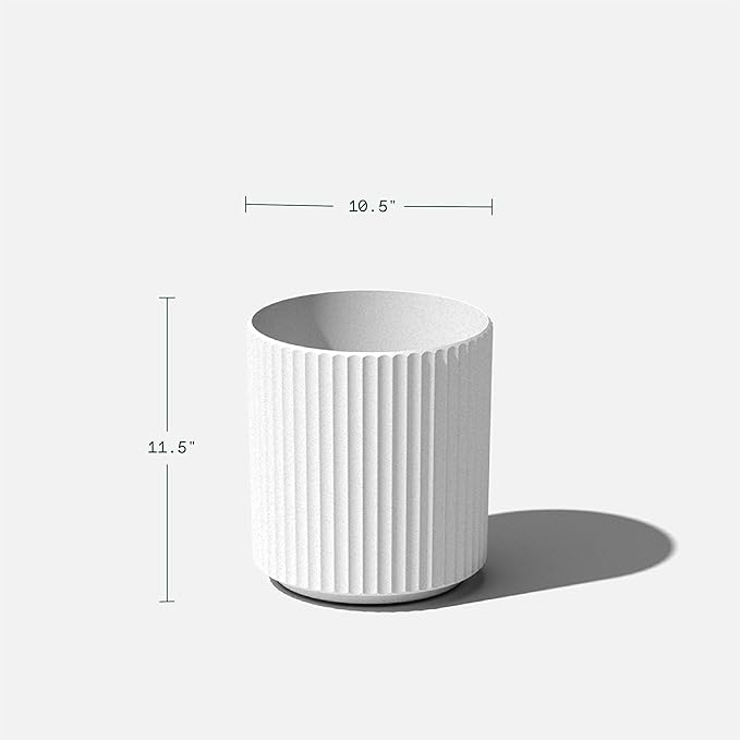 Veradek Demi Series Round Planter for Porch, Patio, Backyard | Durable Plastic-Stone Composite Material | Modern Décor for Tall Plants, Flowers