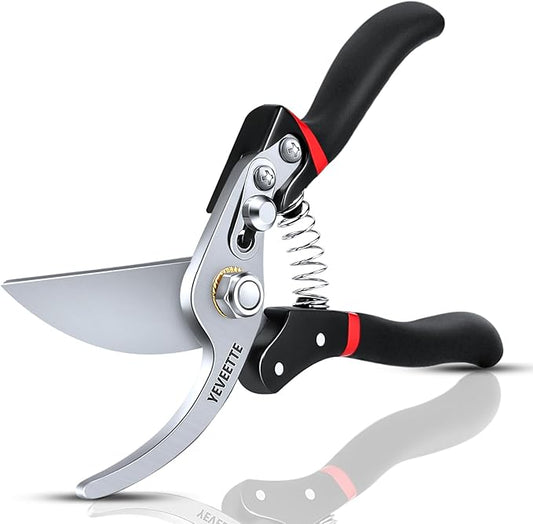 Pruning Shears, 8.5" Professional Garden Shears, SK5 Steel Hedge Clippers, Garden Clippers Handheld, Heavy Duty Garden Scissors Tools, Pruning Shears for Gardening Yard Roadside