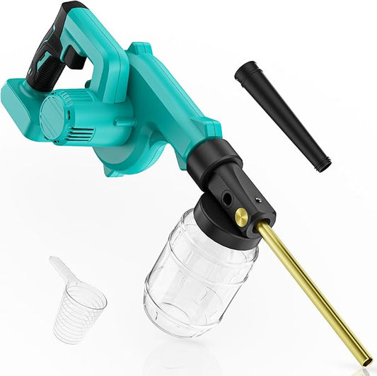 Electric Diatomaceous Earth Duster Compatible for Makita 18V Battery(Battery Not Included), Garden Dust Applicator with 1L Capacity and 7.5" Nozzle, Versatile Leaf Blower & Powder Sprayer