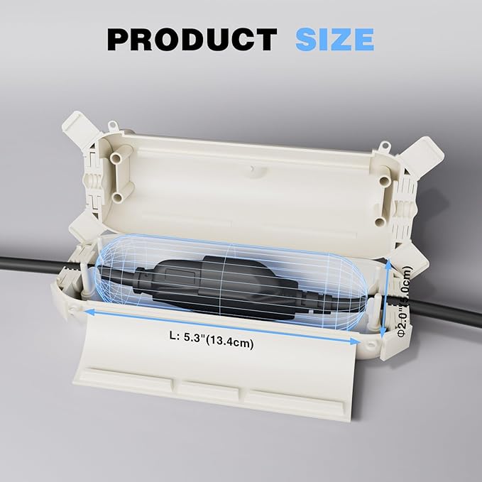 Flemoon [3 Pack] Outdoor Extension Cord Safety Cover with Waterproof Seal, Weatherproof Electrical Connection Box for Outdoor Outlet, Plug, Socket, Halloween, Christmas Holiday Decoration Light, White