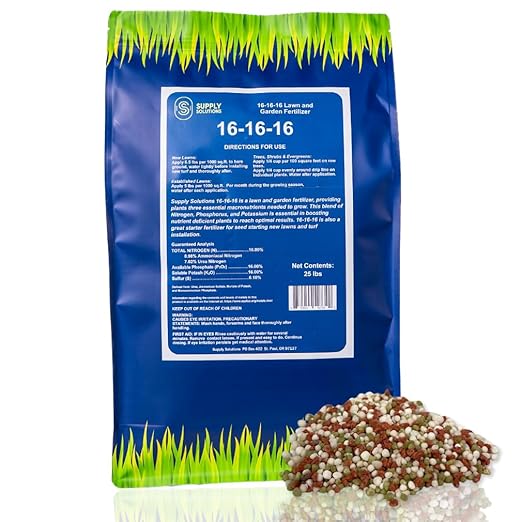 16-16-16 Complete Lawn & Garden All Purpose Granular Fertilizer - The Ultimate Plant Food for Lush Greenery & Vibrant Blooms - for All Plants, Vegetables, Fruits, and Berries - 25lbs