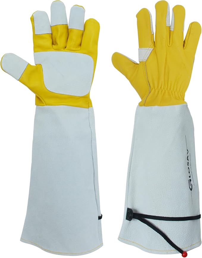 Cactus Gloves, Thorn Proof Gardening Gloves for Rose Pruning & Cacti Handling (X-Large (Pack of 1), Yellow-reinforce)