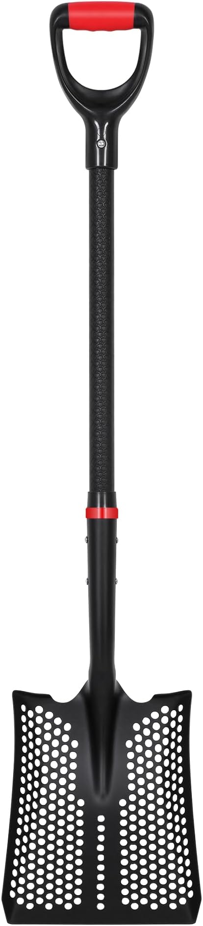 SHARK ATTACK Heavy Duty Sifting Shovel, 45 Inch Powder Coated Steel Mesh Shovel with D-Grip Handle for Beach, Soil & Chicken Coop, Farm Goat Stall Sand Poop Cleaning