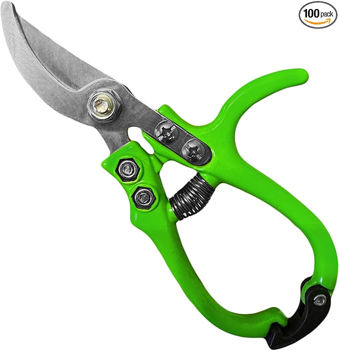 GARDEN GURU Ergonomic Garden Snips Clippers - Professional Hand Pruner Pruning Shear Scissors with Comfort Grip Handles for Gardening Trimming and Yard Work – High Carbon Steel - 1 Case (100 Pcs)