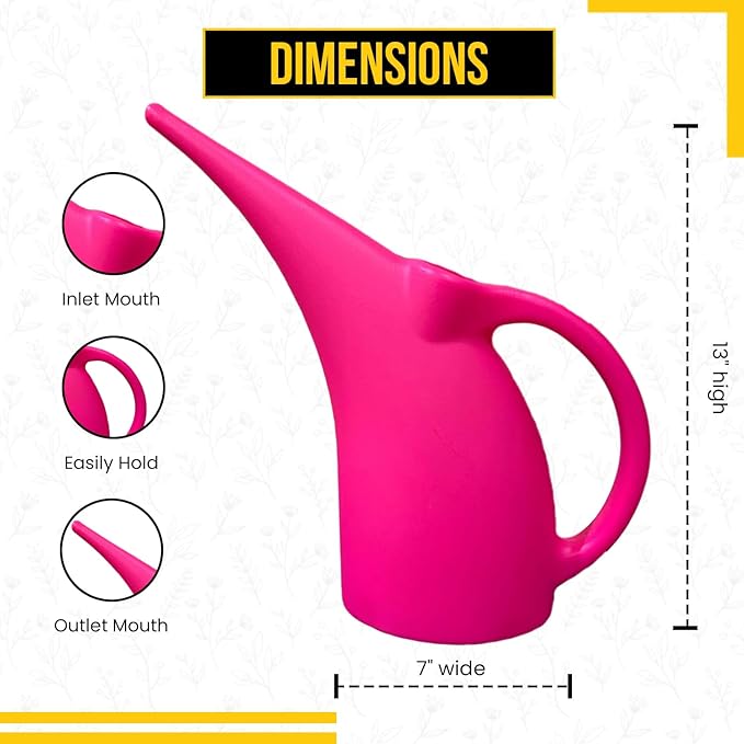 KP KOOL PRODUCTS 1 Pack Half (1/2) Gallon House Plant Watering can - Small Water can with Long spout - Indoor Watering can for Outdoor Plants and Garden - BPA Free Plastic (Pink)