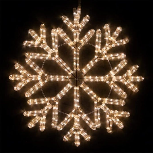 Wintergreen Lighting 24" LED Snowflake Light Christmas Decorations Outdoor Snowflake Christmas Lights, Christmas Snowflake, LED Rope Light (40 Point Snowflake, Warm White LED)