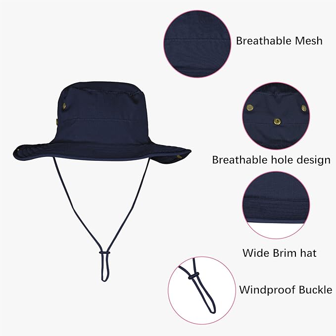 Sun Hats for Men Women Boonie Hat Foldable Fishing Hat UPF 50+ Bucket Hat for Fishing Hiking Garden Safari Beach
