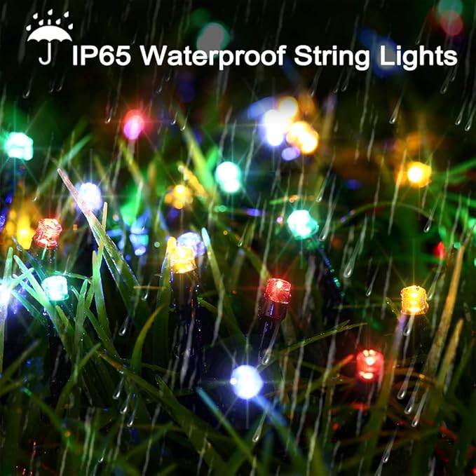 LYHOPE Christmas Lights, 200 LED 72ft 8 Modes Battery Operated Waterproof Fairy Christmas String Lights for Outdoor & Indoor, Patio, Lawn, Landscape, Garden, Xmas Tree, Holiday Decor (Multi-Color)