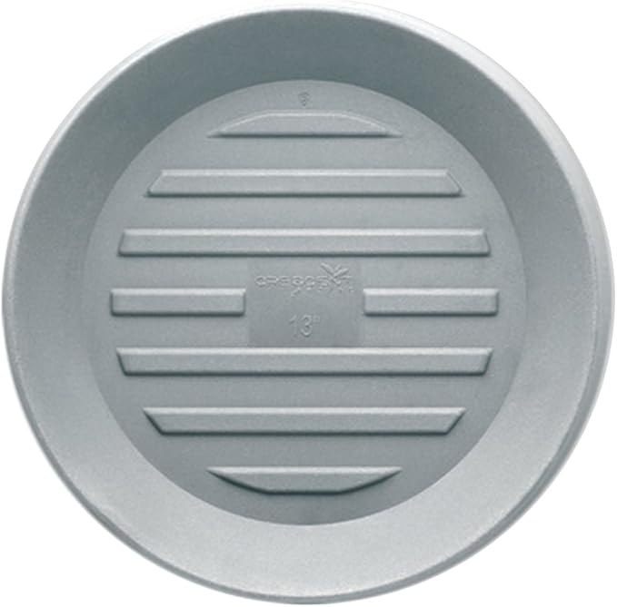 Crescent Garden Universal Round Planter Saucer, Durable Drainage Dish for Plant Pots, Heavy-Duty Plant Dishes Saucer, Indoor & Outdoor Plant Trays - Ash (15.5 inch Inner, 20 inch Outer Diameter)
