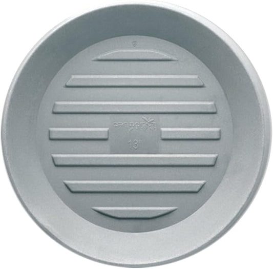 Crescent Garden Universal Round Planter Saucer, Durable Drainage Dish for Plant Pots, Heavy-Duty Plant Dishes Saucer, Indoor & Outdoor Plant Trays - Ash (15.5 inch Inner, 20 inch Outer Diameter)