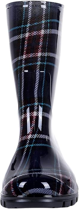 Asgard Women's Mid Calf Rain Boots Printed Waterproof Rubber Boots Short Garden Shose