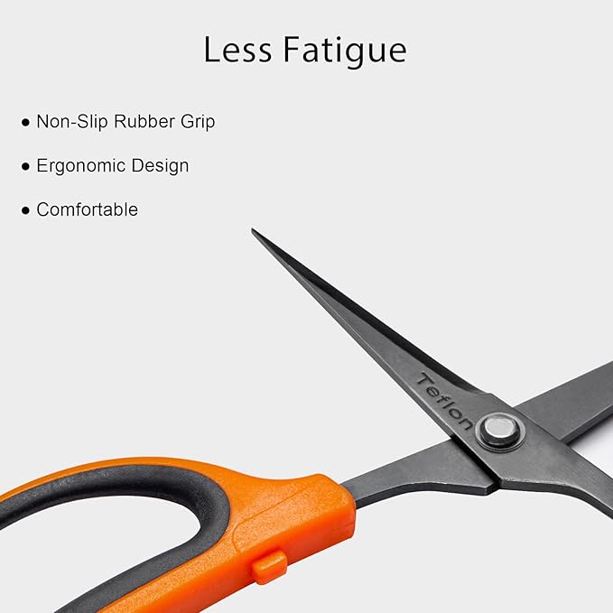 GROWNEER 1 Packs Trimming Scissors Teflon Coated Non Stick Blades Pruning Shears Gardening Hand Pruning Snips with Straight Stainless Steel Precision Blade