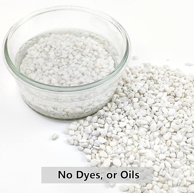 5LB Succulent and Cactus Gravel Pebbles, 1/5 Inch White Natural Decorative Polished Stones, River Rocks for Plants, Vases, Aquariums, Terrarium and Outdoor Gardening