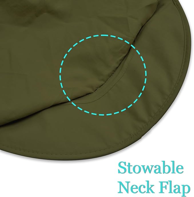 ZOORON Sun Hats for Men Women Fishing Hat with Neck Flap,UPF 50+ Sun Hat Waterproof Wide Brim Bucket Hats for Safari Hiking