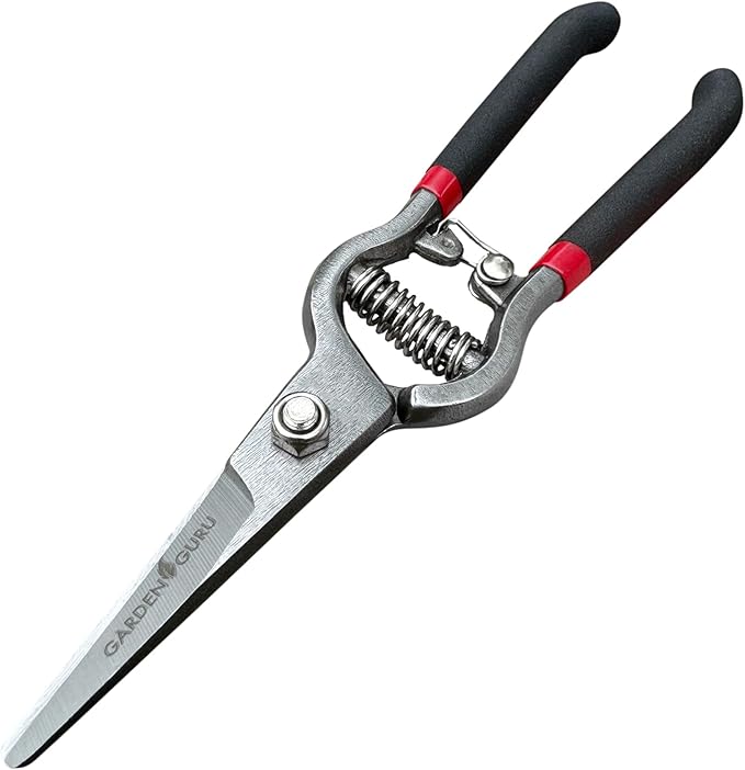 GARDEN GURU Classic Bypass Pruning Shears Clippers – Heavy Duty Forged Steel Garden Pruners – Safety Lock – Non Slip Comfort Grips – Cuts up to 1” Diameter – Professional Bypass Pruners (2 Pack)