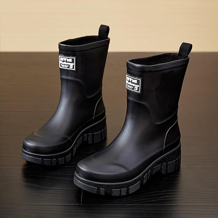 Nutropa Waterproof Mid Calf Women Rain Boots Lightweight Comfortable Wide Calf Garden Shoes