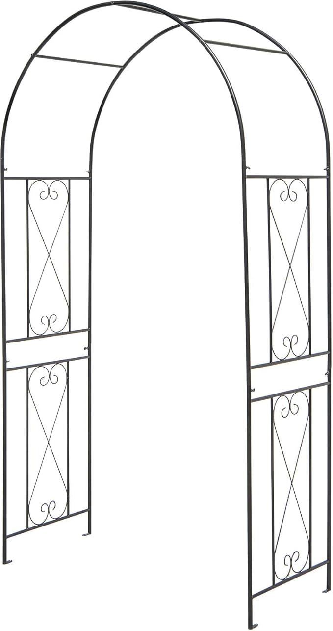 Moccha Garden Arch, 7.2Ft Metal Arbor for Climbing Plants, Vines, Roses, Outdoor Pergola Trellis with Stakes, Wide Garden Archway Arbor Trellis for Lawn Wedding Bridal Party Decoration Ceremony