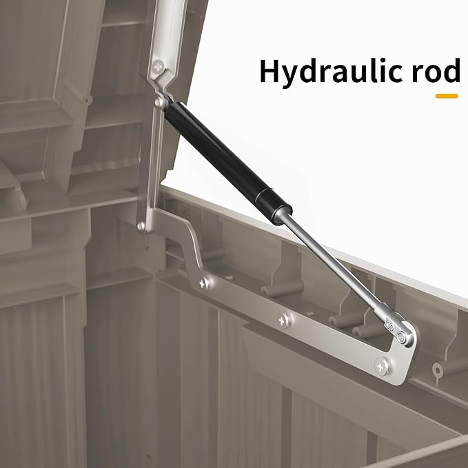 100 Gallon Lockable Resin Deck Box, Waterproof Outdoor Storage Box for Patio Furniture, Garden Tools, Pool Accessories, UV-Resistant Outside Delivery Grey